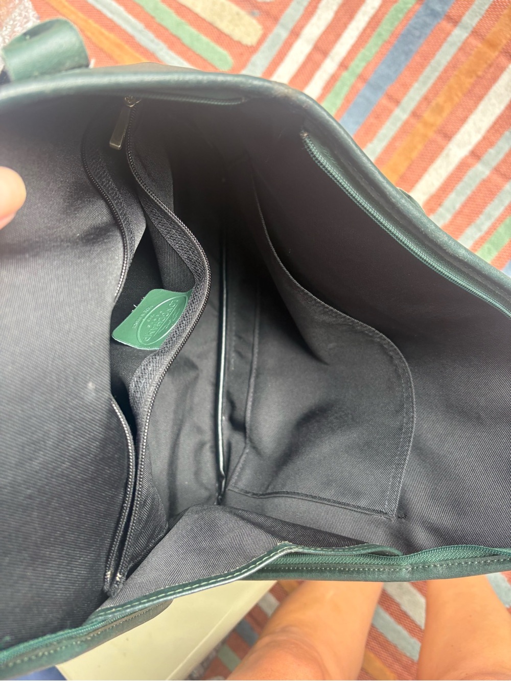 Longchamp Dark Green Leather Satchel with Gold-Tone Accent - Picture 6 of 8